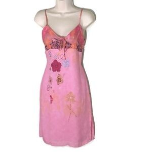 Boston Proper Size 4 Pink Embroidered Dress